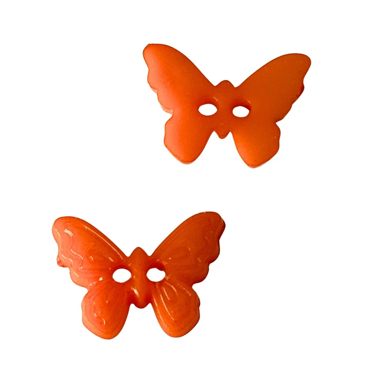 Kinderknopf Schmetterling Orange 15 mm – Kunststoffknopf KK-62-orange