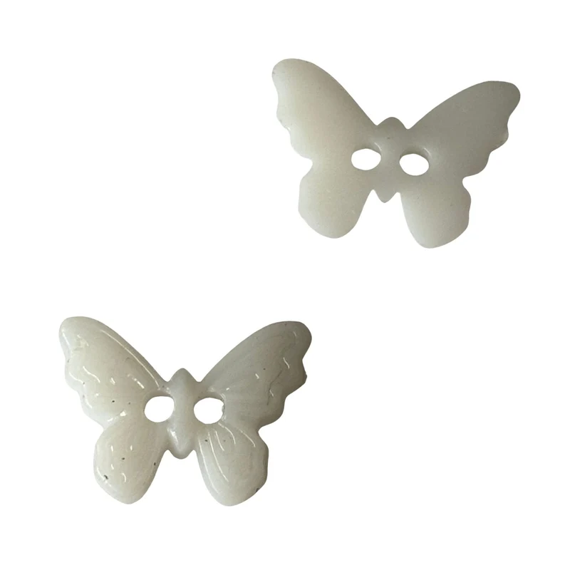 Kinderknopf Schmetterling Weiß 15 mm – Kunststoffknopf KK-62-weiß