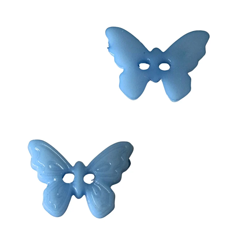 Kinderknopf Schmetterling Blau 15 mm – Kunststoffknopf KK-62-hellblau