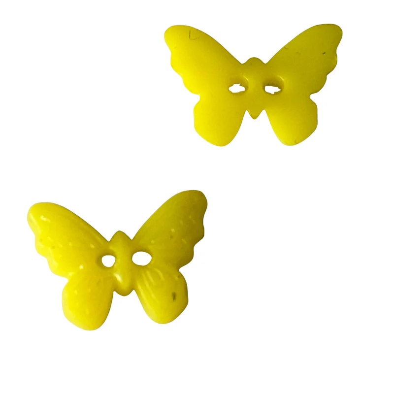Kinderknopf Schmetterling Gelb 15 mm – Kunststoffknopf KK-62-gelb