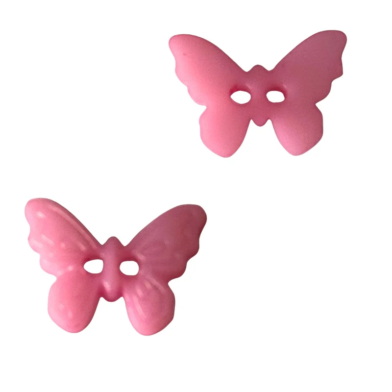Kinderknopf Schmetterling Rosa 15 mm – Kunststoffknopf KK-62-rosa