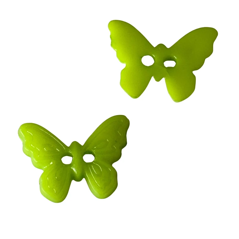 Kinderknopf Schmetterling Grün 15 mm – Kunststoffknopf KK-62-grün