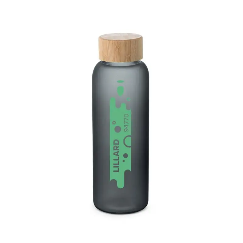 LILLARD Borosilikatglas Wasserflasche 500 ml, Mattschwarz - Robust & Stilvoll