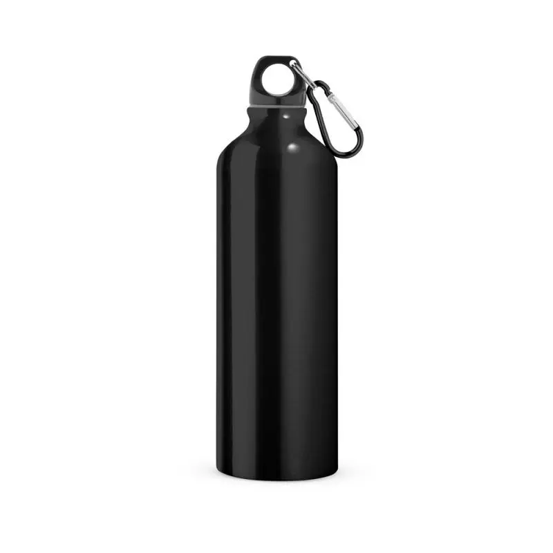 SIDEROT Aluminium-Trinkflasche 750ml mit Karabiner - Mattschwarz