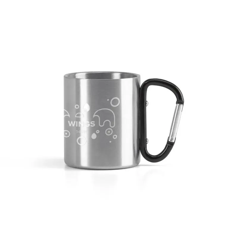 Robuster WINGS Edelstahlbecher 230 ml - Schwarz - Stilvoll, Langlebig und Praktisch