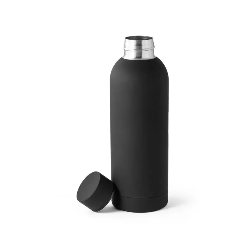 ODIN Edelstahl-Wasserflasche 550 ml - Tiefschwarz, Leicht & Robust