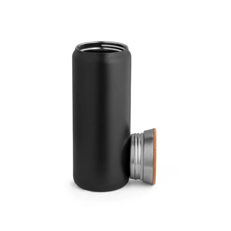 Schwarz LAVINE 600ml Robuste Edelstahl-Thermoflasche
