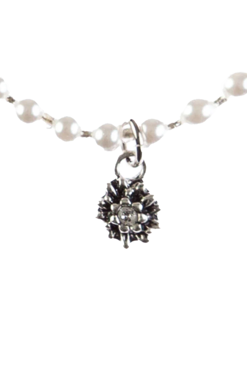 Damen Armband mit Perlen und Edelweiß-Anhänger