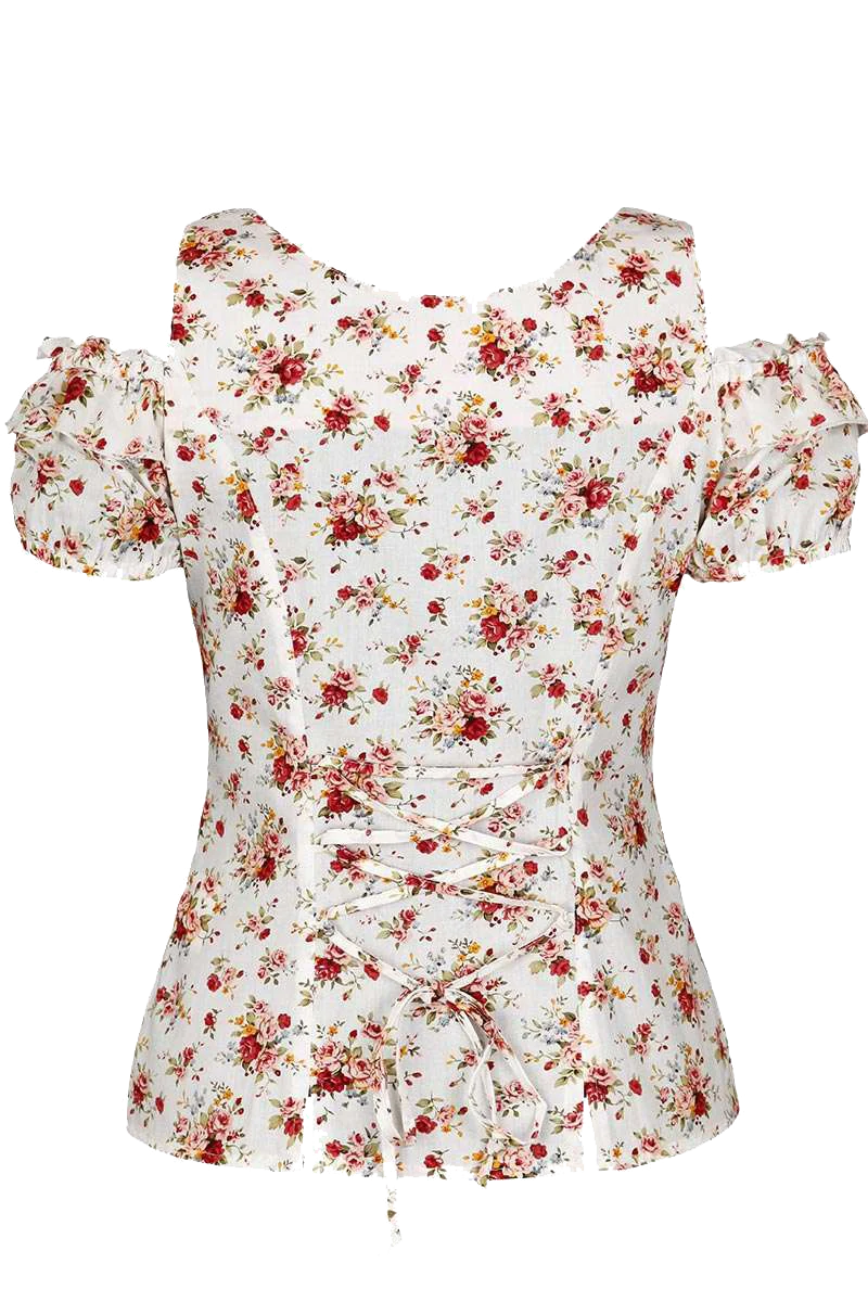Carmen Trachtenbluse mit Blumenmuster