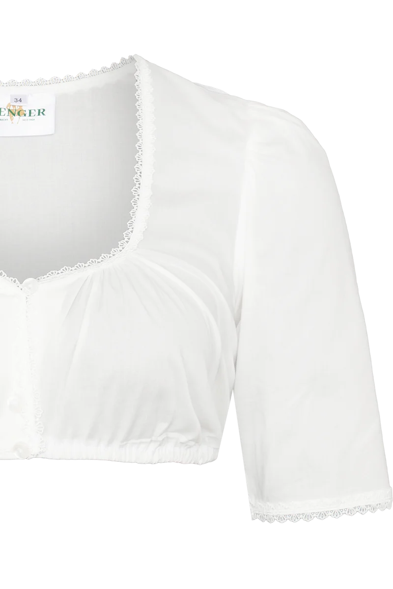 Dirndlbluse elastisch mit Herzausschnitt
