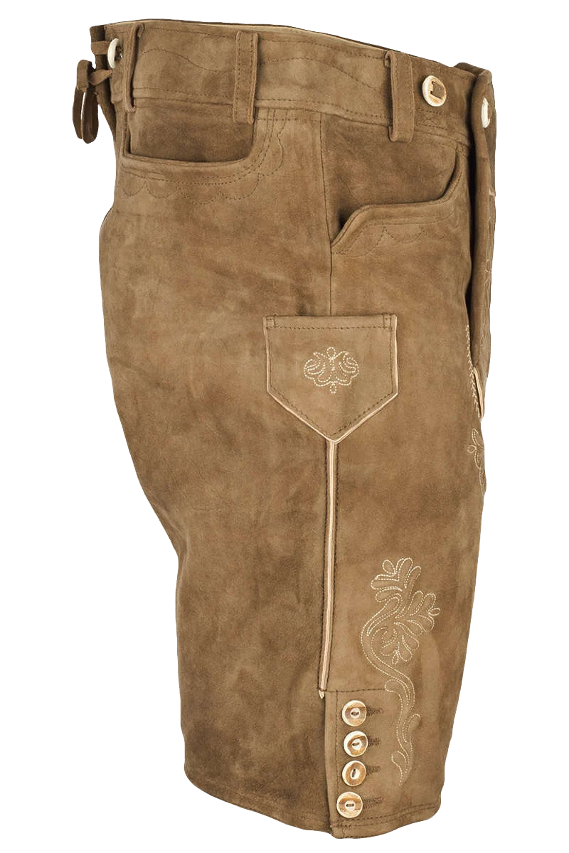Lederhosenset kurz mit Träger hellbraun