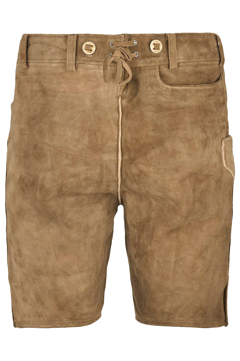 Lederhosenset kurz mit Träger hellbraun