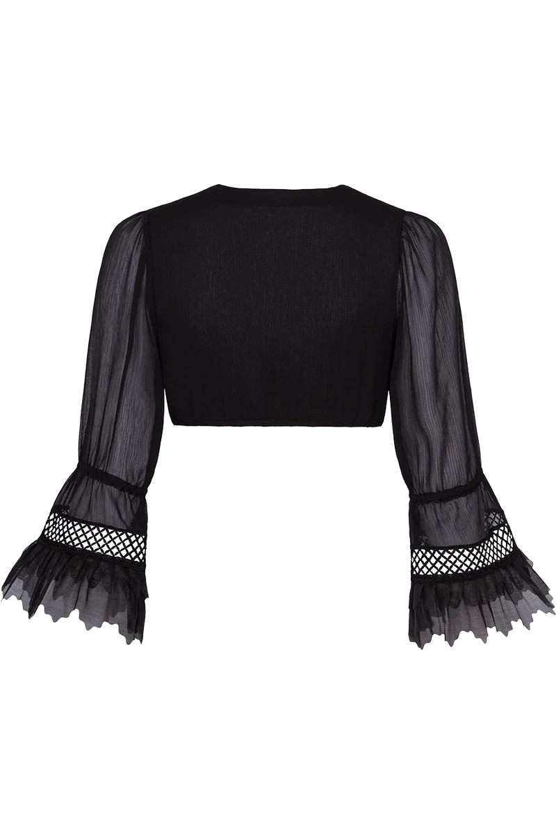 Dirndlbluse mit extravaganten 3/4-Ärmeln