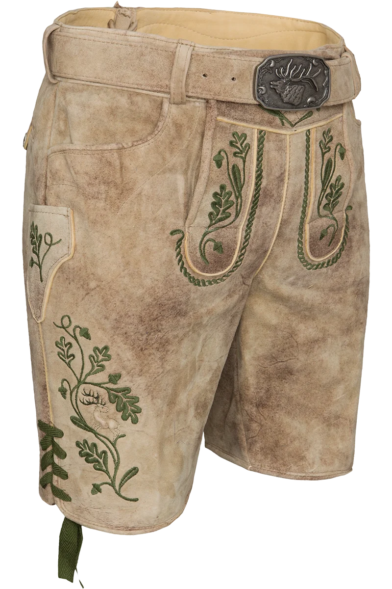 Herren Lederhose kurz mit Gürtel