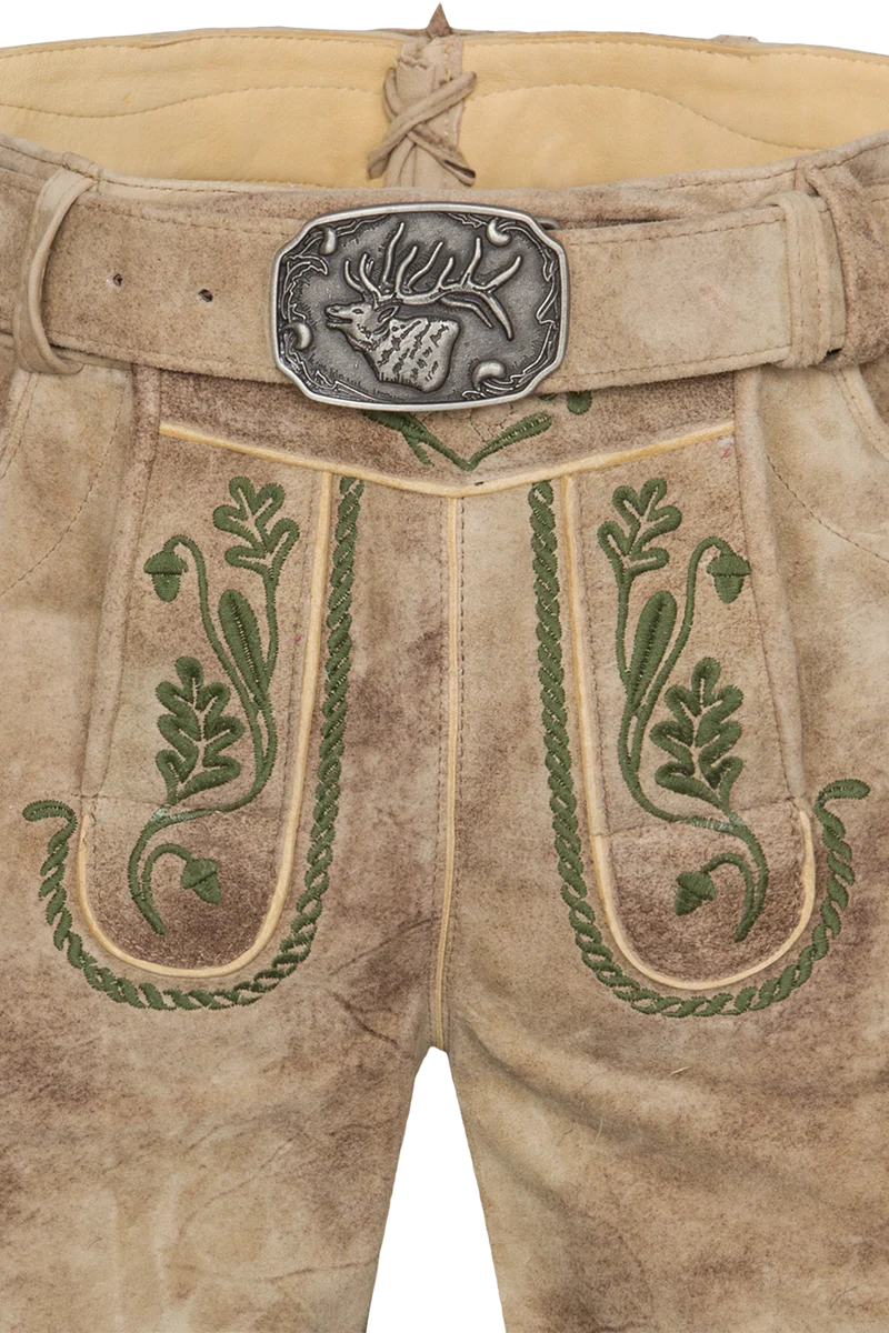 Herren Lederhose kurz mit Gürtel