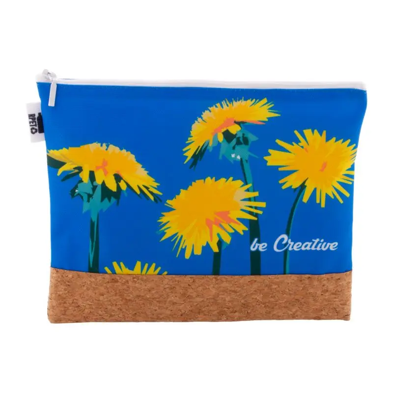 CreaBeauty Cork L RPET, Personalisierte Kosmetiktasche in Weiß - Umweltbewusst & Chic