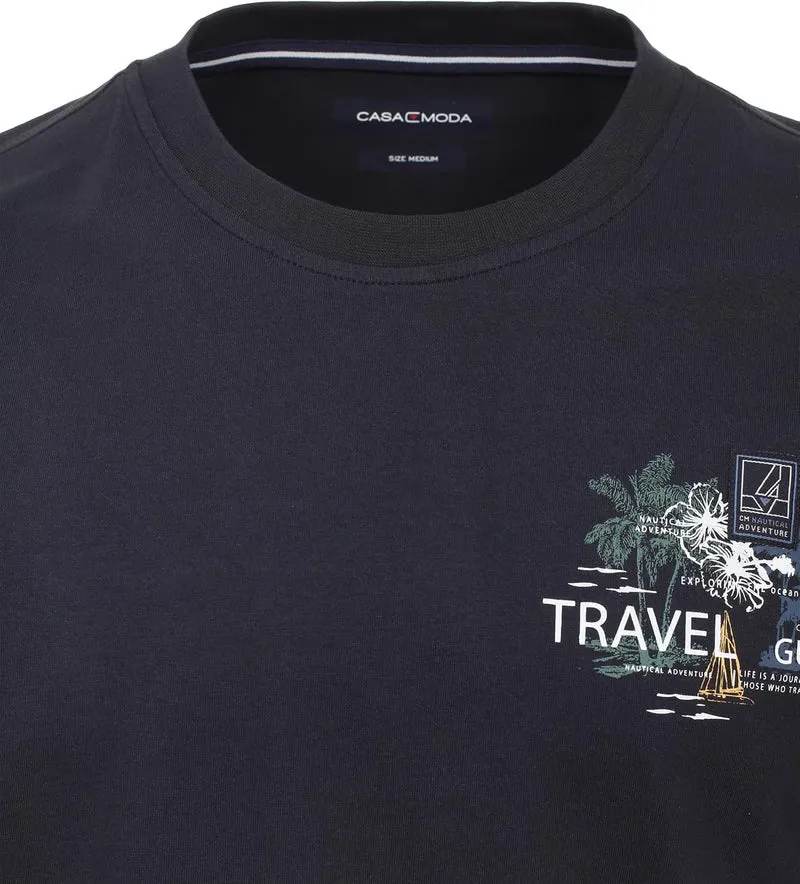 Casa Moda Rundhals T-Shirt Blau