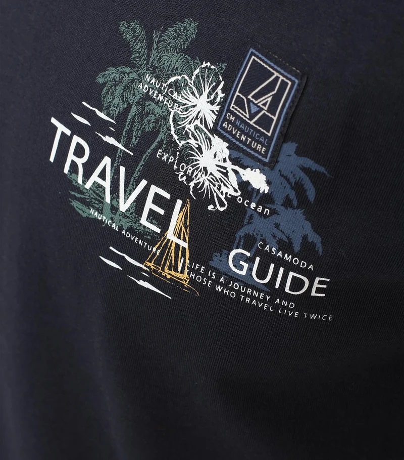 Casa Moda Rundhals T-Shirt Blau