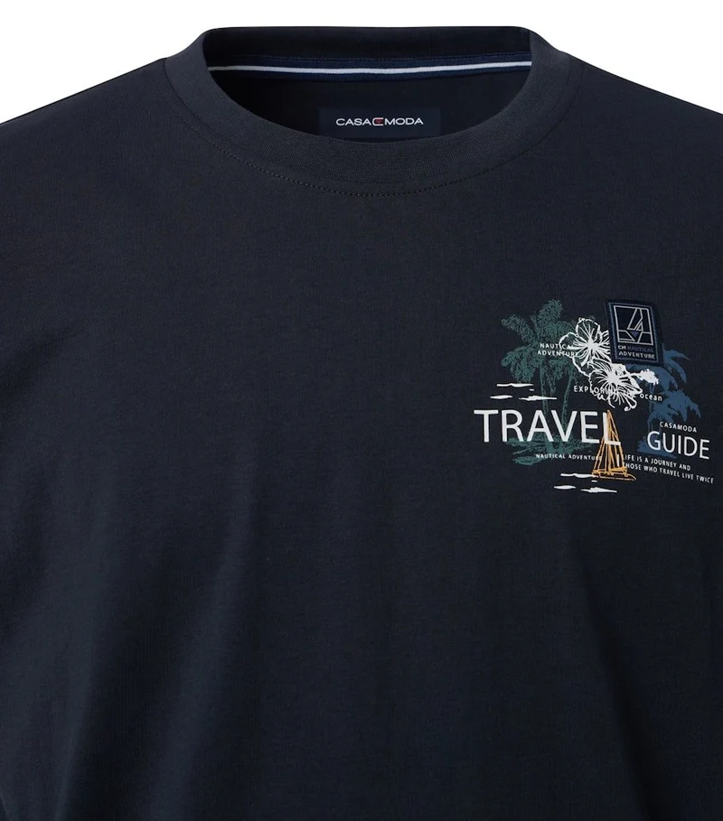 Casa Moda Rundhals T-Shirt Blau