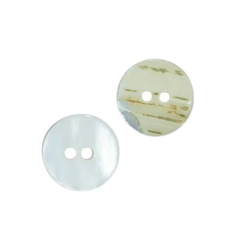 Perlmuttknopf Natur Creme/Natur 2-Loch – PL-94-WEISS-11-R