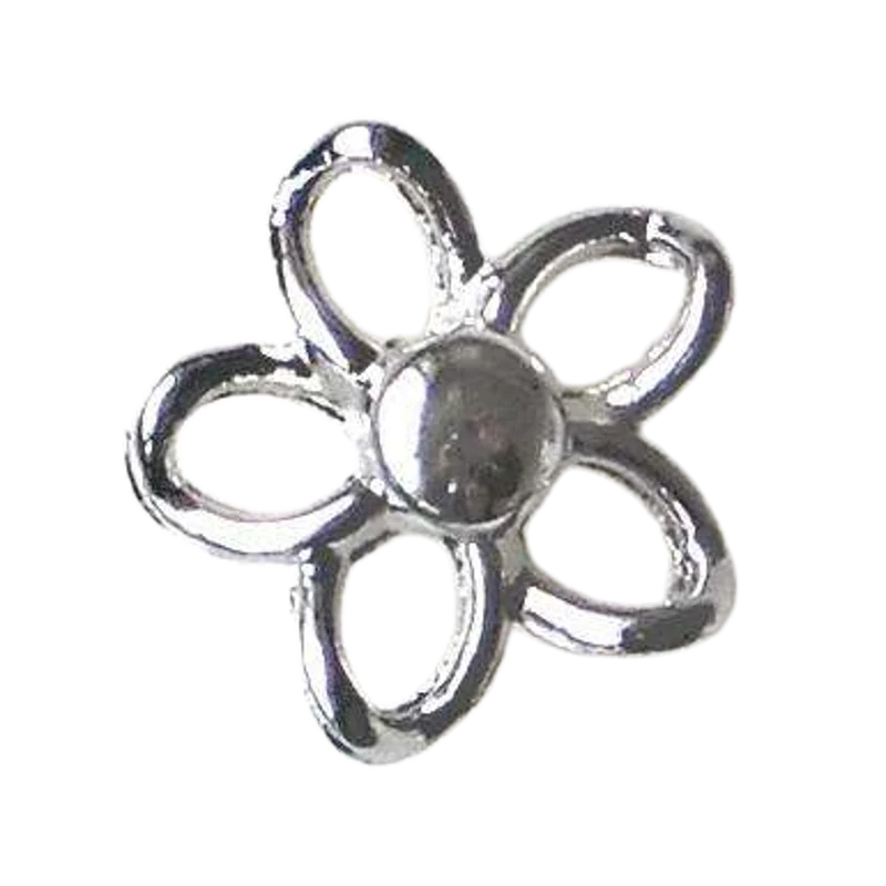 Trachtenknopf Blumenmotiv Silber – Metallknopf TK-102