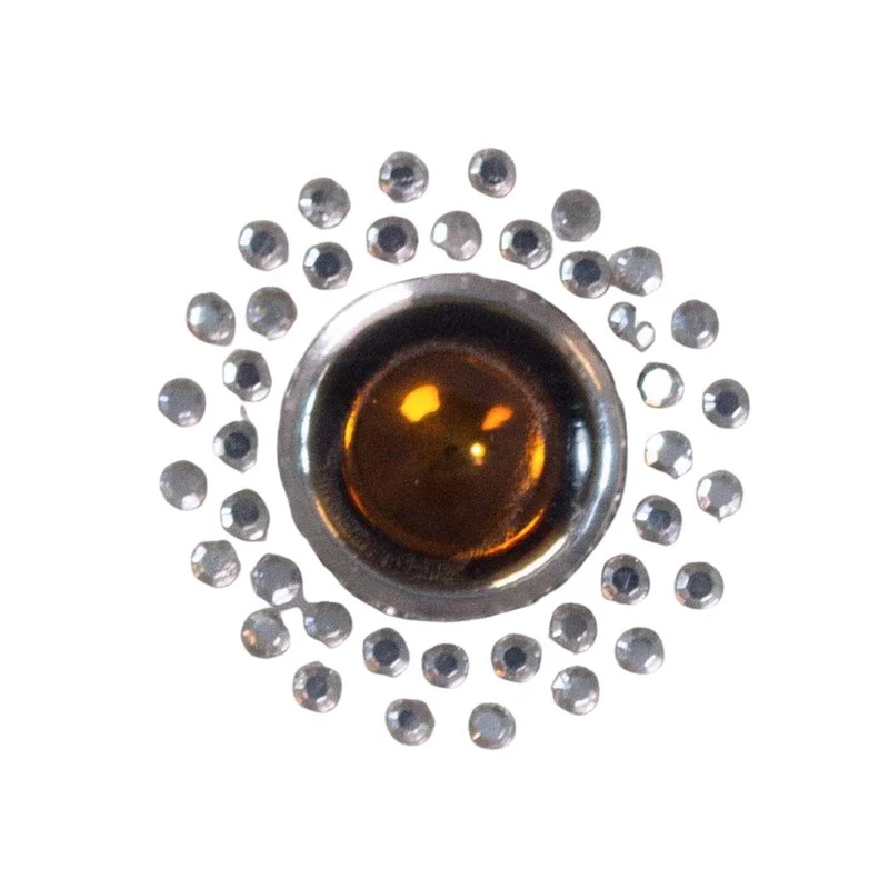 Bügelapplikation Punkt Kristall Strass Weiß Schwarz Braun – AM-ST-9