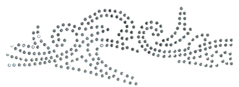 Applikation Ornament Strass Grau – Bügelmotiv AM-ST-6