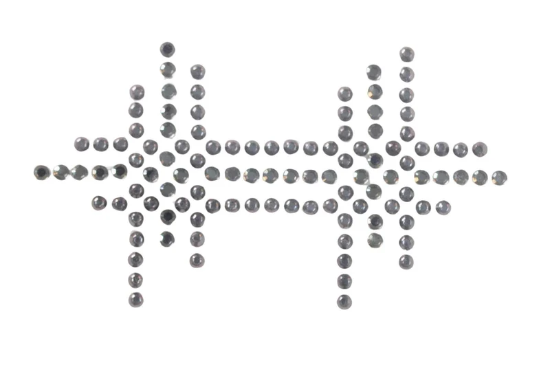 Bügelapplikation Karomuster Schwarz – Strass AM-ST-12