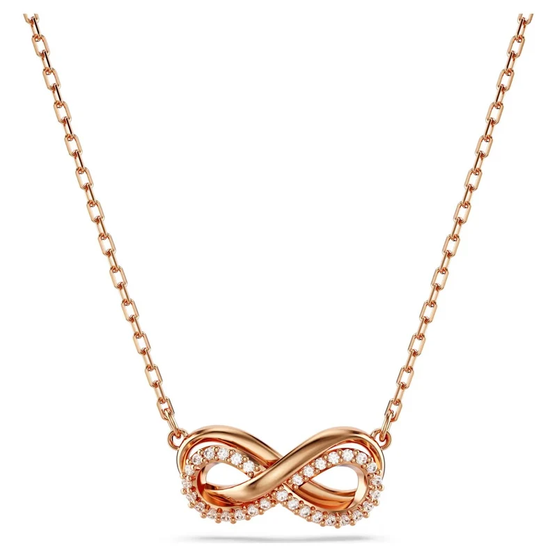 SWAROVSKI Damen Unendlichkeits Anhänger Weiß Rosegold HYPERBOLA 5684084