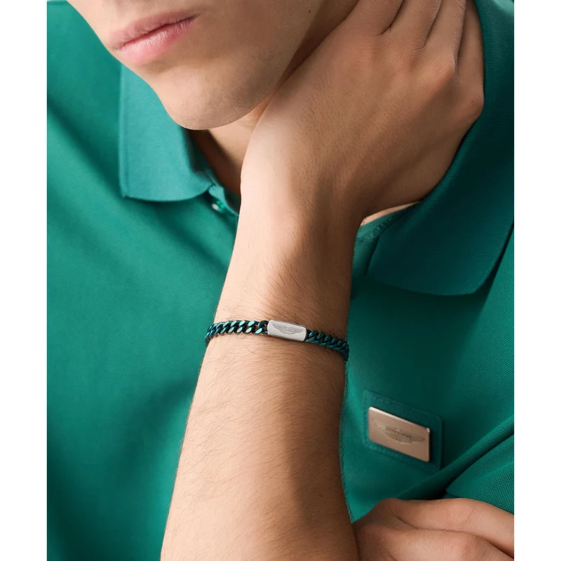 ASTON MARTIN Armband Herren AML ICON Edelstahl Grün/Silber MJIUF5BM5