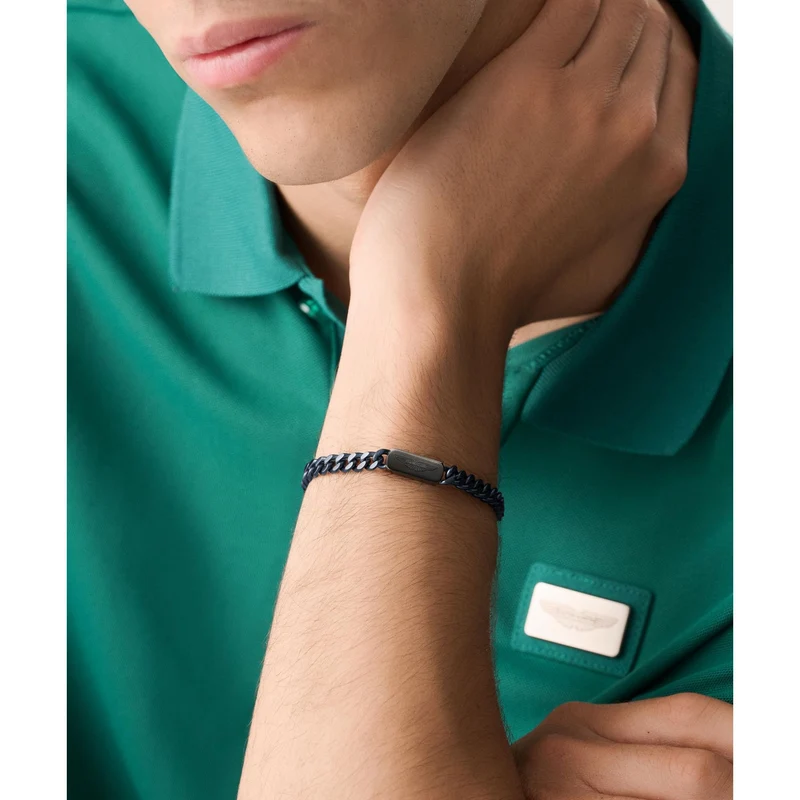 ASTON MARTIN Armband Herren AML ICON Edelstahl Blau/Schwarz MJIUF5BM6