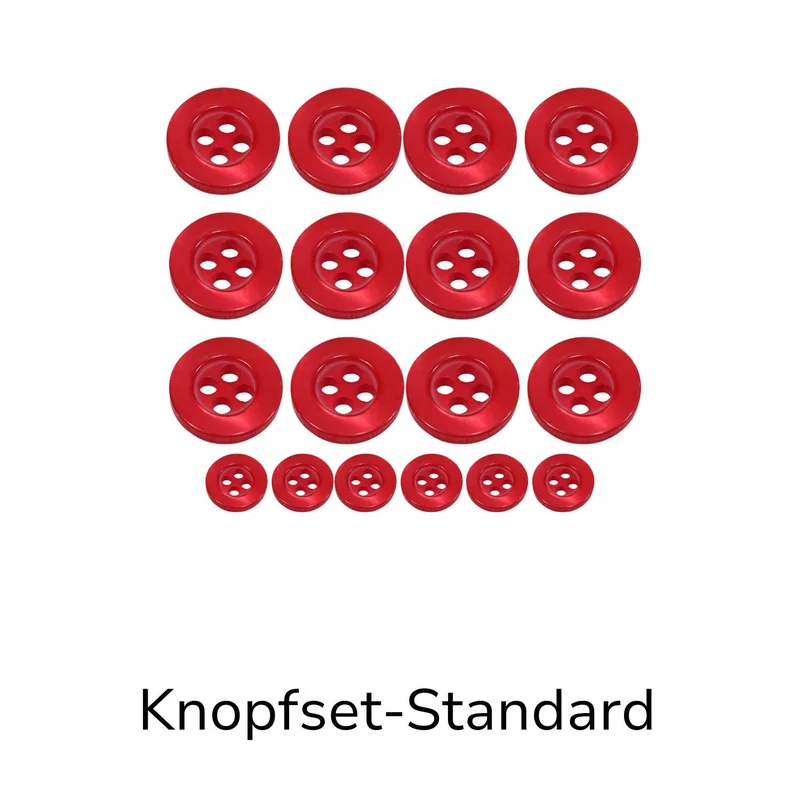 Hemdknopf-Set rot – Komplettlösung (11 mm / 12 mm)