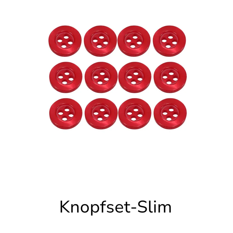 Hemdknopf-Set rot – Komplettlösung (11 mm / 12 mm)