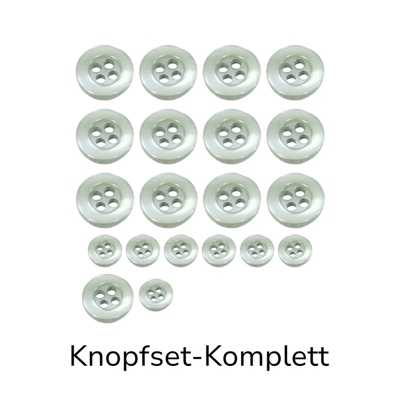 Hemdknopf-Set hell-Grau – Komplettlösung (11 mm / 12 mm)