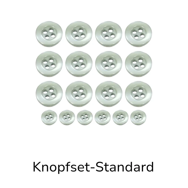 Hemdknopf-Set hell-Grau – Komplettlösung (11 mm / 12 mm)