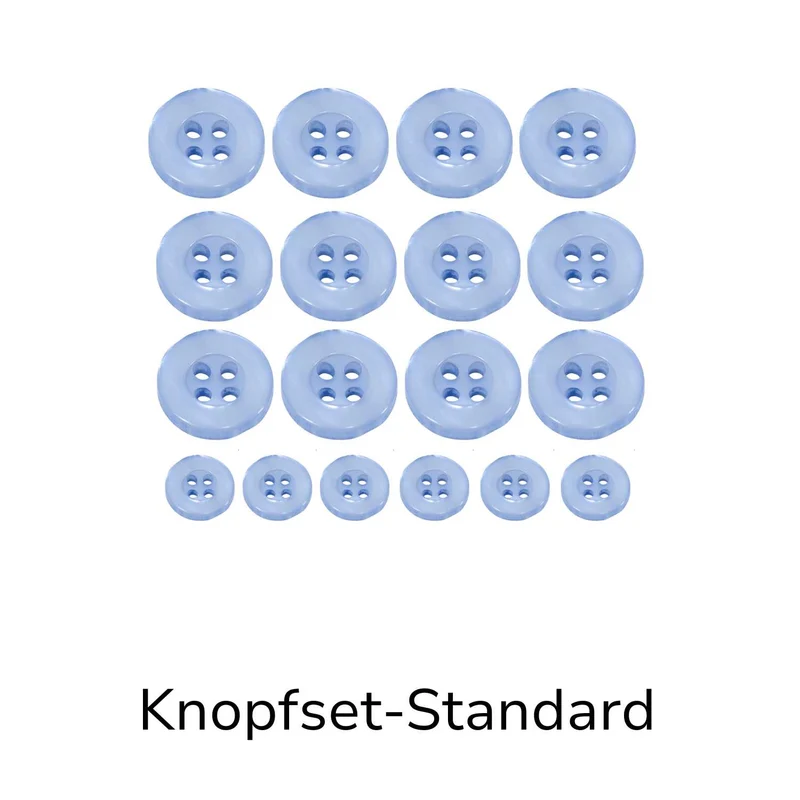 Hemdknopf-Set hell-Blau – Komplettlösung (11 mm / 12 mm)
