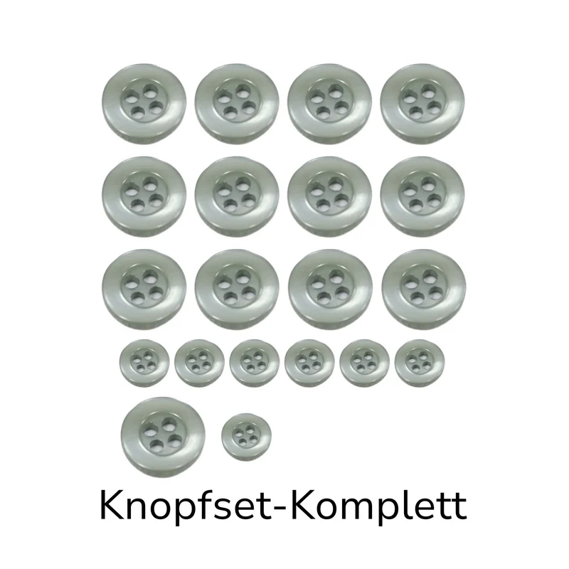 Hemdknopf-Set Grau – Komplettlösung (11 mm / 12 mm)