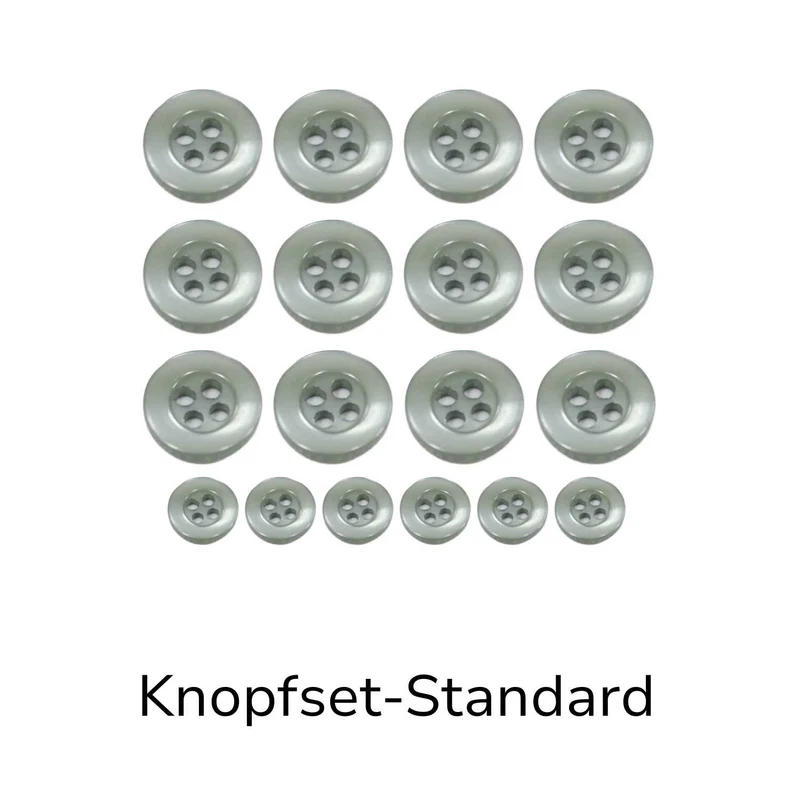 Hemdknopf-Set Grau – Komplettlösung (11 mm / 12 mm)