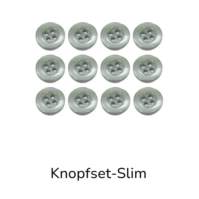 Hemdknopf-Set Grau – Komplettlösung (11 mm / 12 mm)