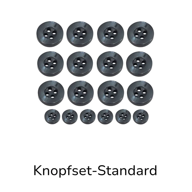 Hemdknopf-Set dunkel-Grau – Komplettlösung (11 mm / 12 mm)