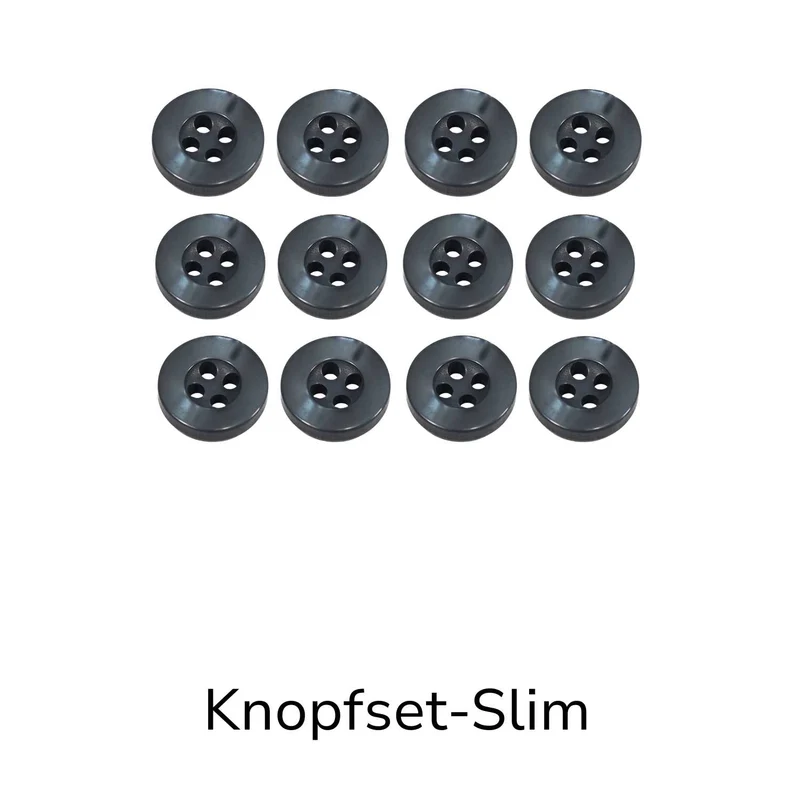 Hemdknopf-Set dunkel-Grau – Komplettlösung (11 mm / 12 mm)