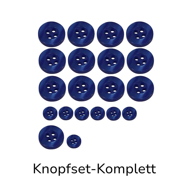 Hemdknopf-Set dunkel-Blau – Komplettlösung (11 mm / 12 mm)