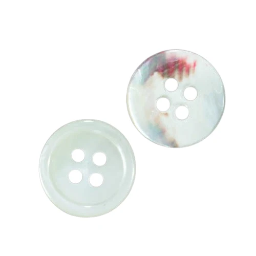 Perlmuttknopf Natur Creme/Natur 4-Loch 12 mm – PL-93-WEISS-12-R