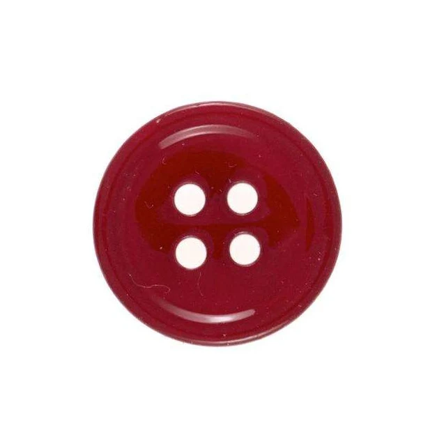 Hemdknopf aus Perlmutt Natur – Perlmuttknopf Natur Rot 4-Loch – PL-90-WEINROT