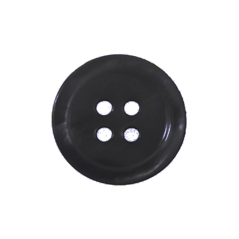Hemdknopf aus Perlmutt Natur – Perlmuttknopf Natur Schwarz 4-Loch – PL-90-SCHW