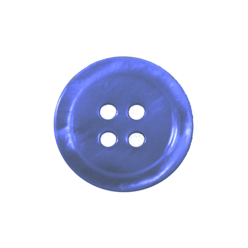 Hemdknopf aus Perlmutt Natur – Perlmuttknopf Natur Blau 4-Loch – PL-90-ROYALBLAU