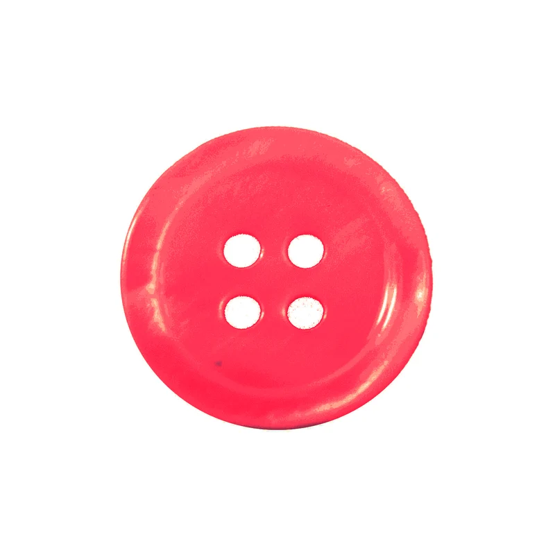 Hemdknopf aus Perlmutt Natur – Perlmuttknopf Natur Rot 4-Loch – PL-90-ROT