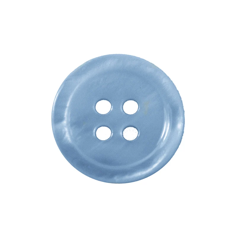 Hemdknopf aus Perlmutt Natur – Perlmuttknopf Natur Blau 4-Loch – PL-90-HELLBLAU
