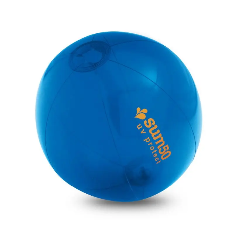 PECONIC Aufblasbarer Strandball aus Transparentem PVC in Blau