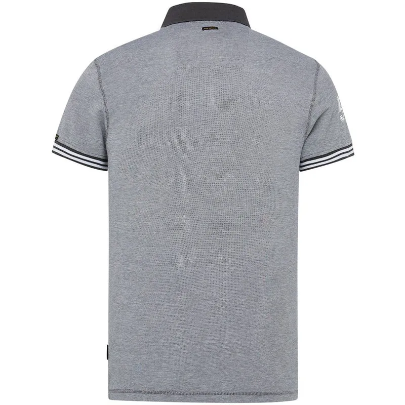 PME Legend Short sleeve polo two tone pique grau